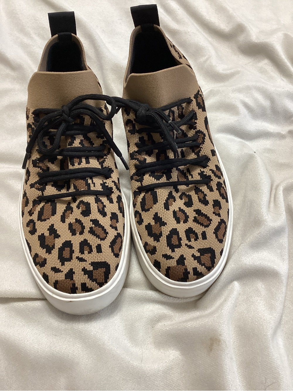 Steve Madden Leopard Knit Lace-Up Sneakers - Brown & Black